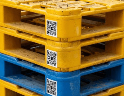 QR Code RFID Barcode Returnable Pallets Container Traceability Pune Mumbai India